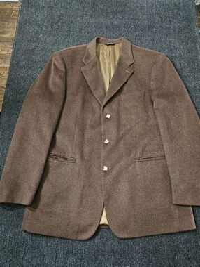 Vintage PBM Brown 100% Camel Hair Sport Coat Blazer,3-Button Men's Size 44L